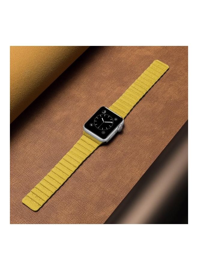 NIBEMINENT Replacement Watchband For Apple Watch Series 7/6/5/4/3/2/1/SE 42/44/45mm Yellow - Image 4