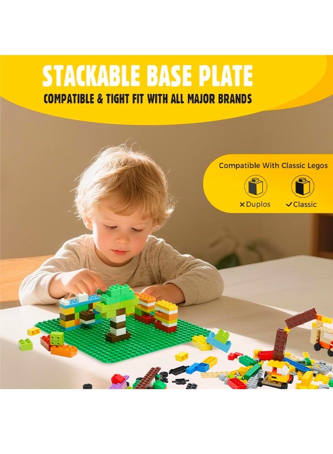 SHABILI Building Brick Baseplates 32x32 Compatible with Major Brick Brands, Durable ABS Construction Base Plate Set for Kids Creative Building Play Platform, Educational Construction Toy for Children (Multicolor) - Image 3
