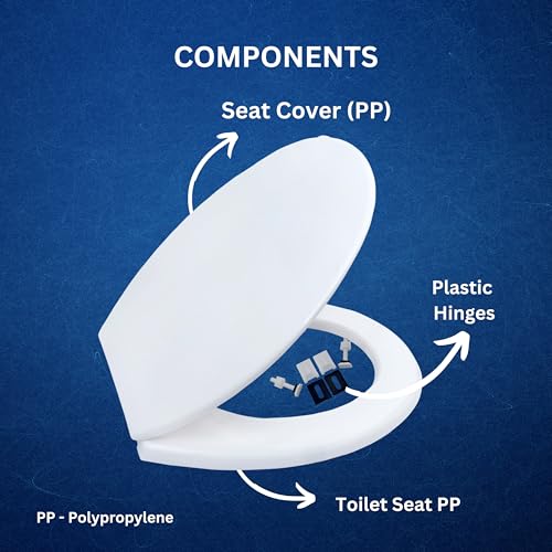 Parryware Toilet Standard Seat Cover Regular with Plastic Hinges 1 Unit Each of PP Seat, PP Cover, Ultra White, Antibacterial & Comfortable, Commode Seat Cover for Bathroom Fixture | E80711C - Image 2