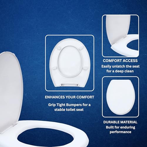 Parryware Toilet Standard Seat Cover Regular with Plastic Hinges 1 Unit Each of PP Seat, PP Cover, Ultra White, Antibacterial & Comfortable, Commode Seat Cover for Bathroom Fixture | E80711C - Image 4