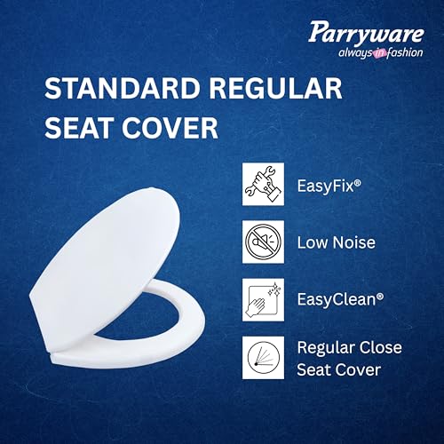 Parryware Toilet Standard Seat Cover Regular with Plastic Hinges 1 Unit Each of PP Seat, PP Cover, Ultra White, Antibacterial & Comfortable, Commode Seat Cover for Bathroom Fixture | E80711C - Image 5
