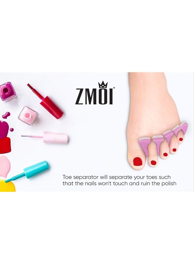 ZMOI Toe Separators Set - Premium Pedicure Tool Kit 24 Pieces Super Soft & Durable Two Tone ZMOI - Image 4