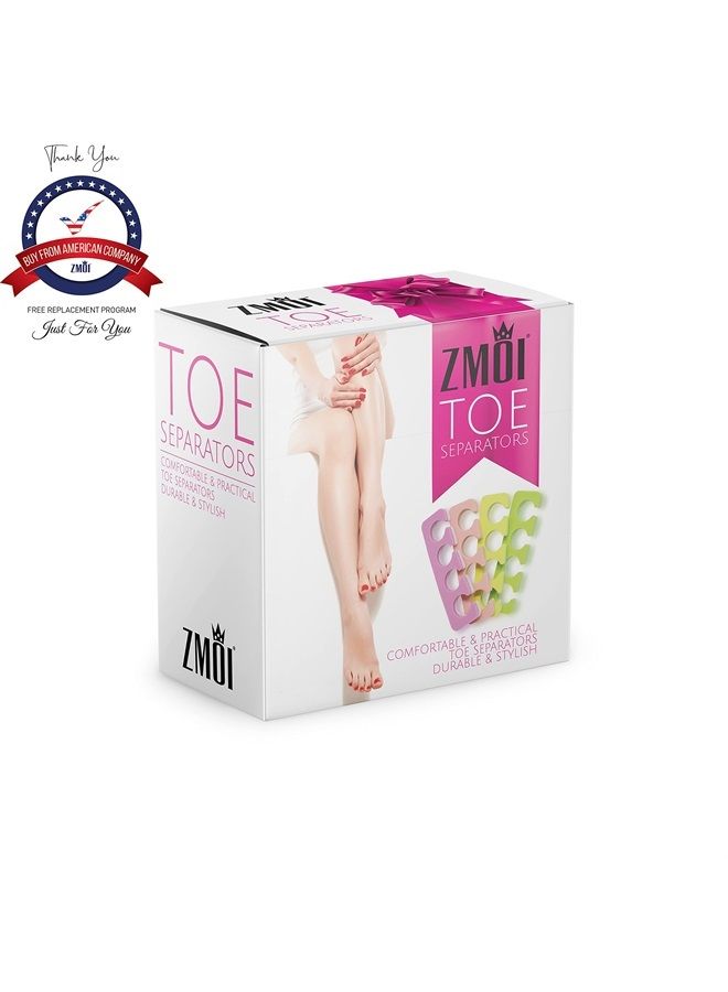 ZMOI Toe Separators Set - Premium Pedicure Tool Kit 24 Pieces Super Soft & Durable Two Tone ZMOI - Image 3