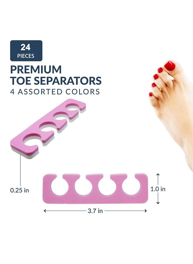 ZMOI Toe Separators Set - Premium Pedicure Tool Kit 24 Pieces Super Soft & Durable Two Tone ZMOI - Image 2