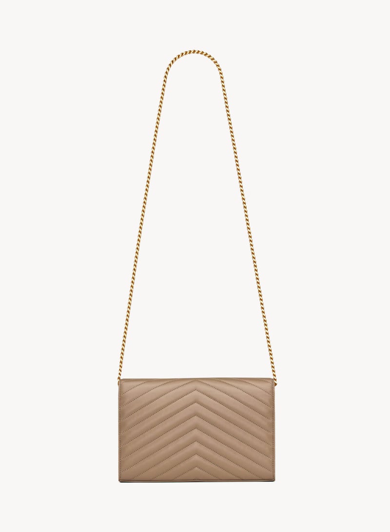 Yves Saint Laurent Saint Laurent Classic Cassandre Chain Wallet Bag, Women's Leather Wallet, Womens Shoulder Bag, Women's Cross body Bag, Women's Hand Bag Beige-22cm  - Image 2