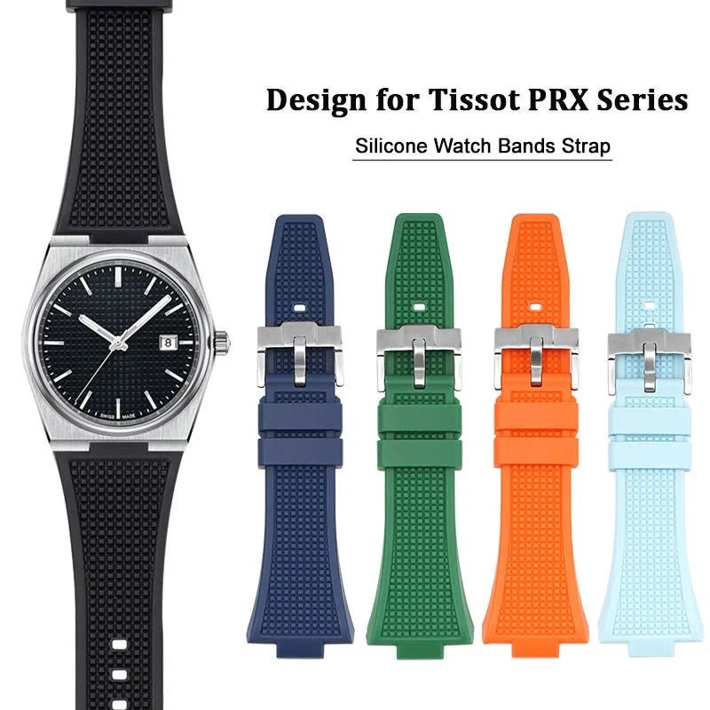 Bluejw Replacement White Silicone Watch Strap with Quick Release for Tissot PRX 40mm – Durable Rubber Wristband Band - Image 2