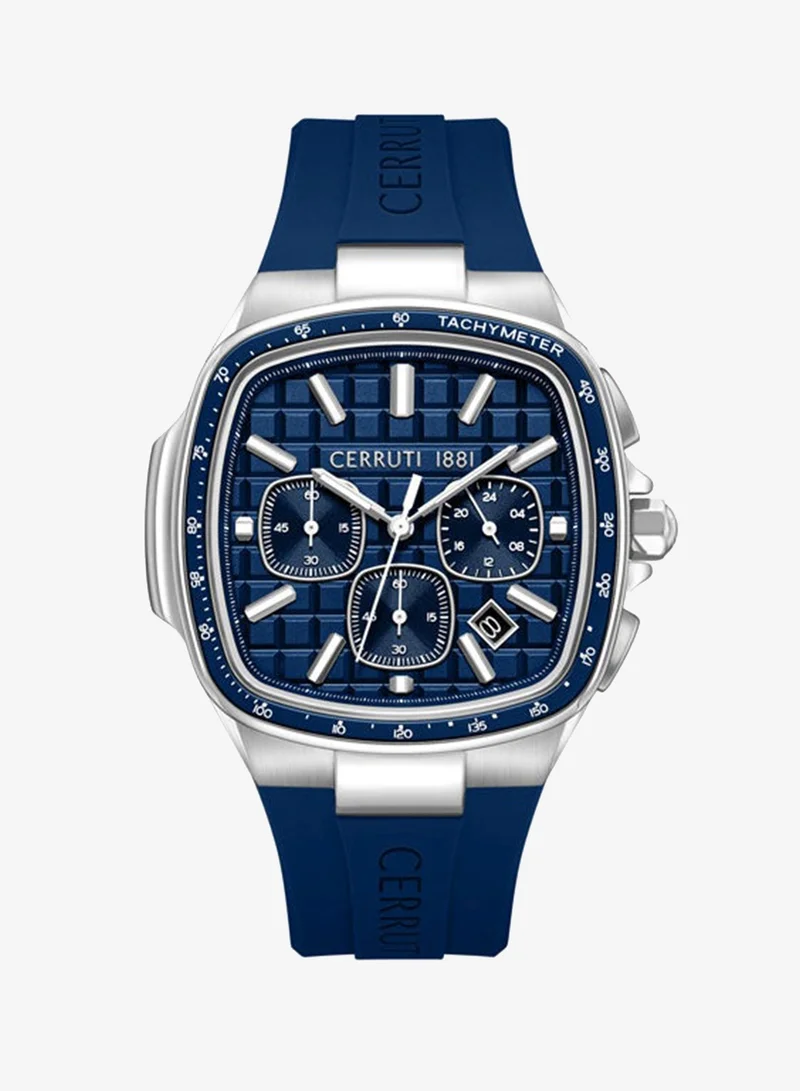 شيروتي 1881 Casale Blue Dial Silicone Strap Analog Watch for Men, 42mm