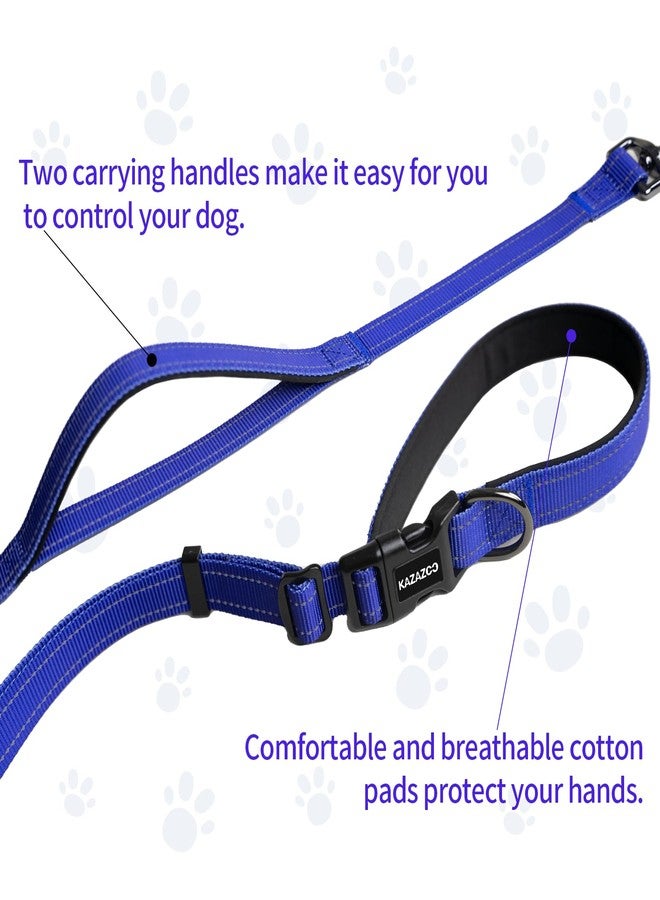kazazoo Hands Free Dog Leash by Kazazoo, Adjustable 5.8-8.5FT Waist & Crossbody Leash with Quick Off Buckle, Reflective Stitches for Walking, Jogging,Medium to Large Dog M Size Blue - Image 5