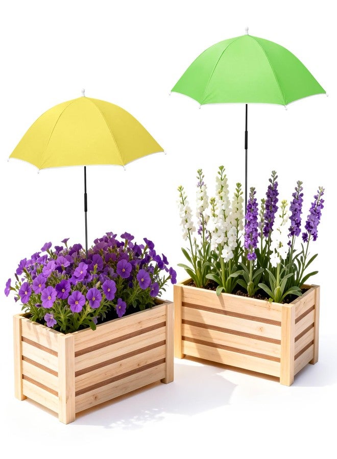 Tryly Plant Umbrellas for Outdoor Plants, Garden Umbrella Shade for Potted Plants and Garden Beds, Provide Shade to Defend Plants From Blazing Sun (1Green 1Yellow) - Image 1
