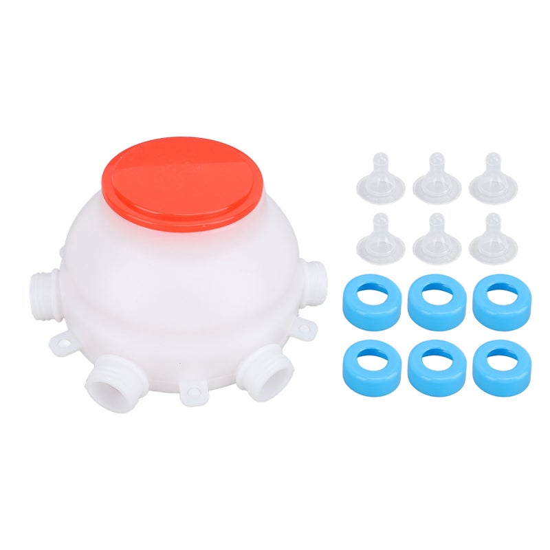 Lamb Feeder Bucket 6 Nipples Lamb Milk Jug Nursing Bottles 2.5L Piglet Feeder for Young Livestock Poultry - Image 1