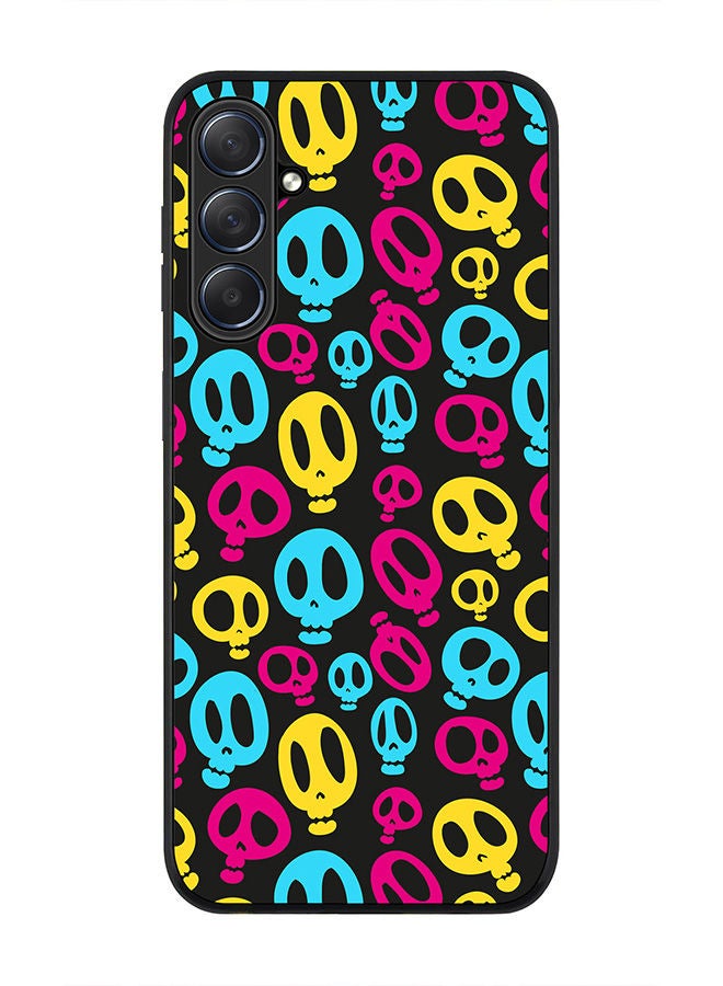 Stylizedd Rugged Black edge case for Samsung Galaxy M54 5G, Slim fit Soft Case Flexible Rubber Edges Anti Drop TPU Gel Thin Cover -  Crazy Skulls - Image 1