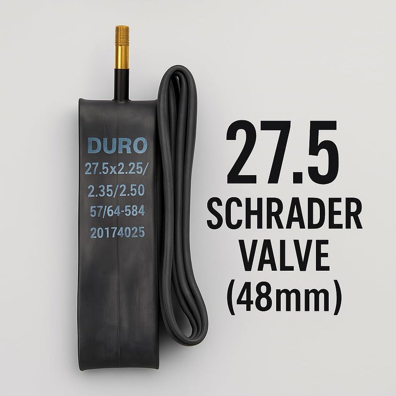 DURO 27.5 Inch Bike Tube 27.5x2.25/2.35/2.50 Schrader Valve 48mm – Heavy Duty Butyl Rubber Inner Tube for Mountain Bikes, Cycles, Scooters & Wheelchairs – Puncture Resistant Premium Tire Tube - Image 4