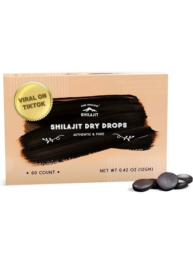 Pure Himalayan Shilajit Dry Drops - 60 Counts - Image 1