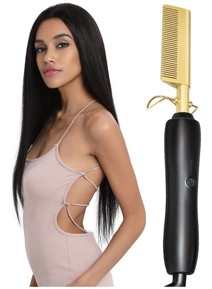 ELTRAZONE Hair Straightener Flat Irons Straightening Brush Hot Heating Comb Hair Straight Styler Corrugation Curling Iron Hair Curler Comb - Image 1
