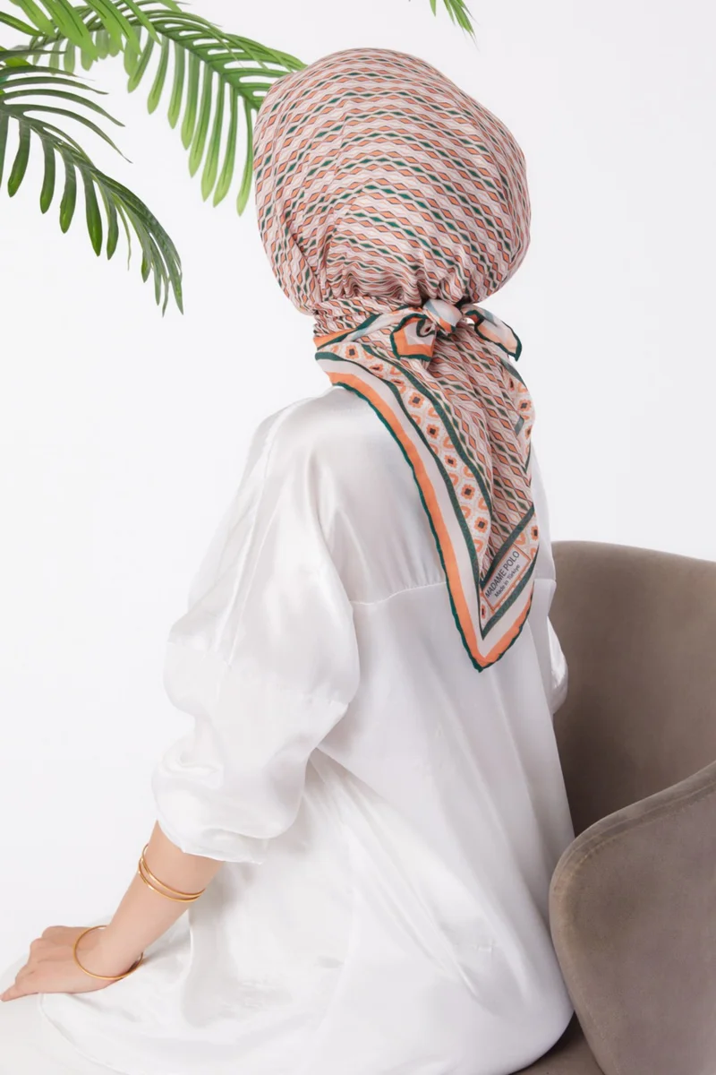 Tofisa Plain Medium Women's Khaki Patterned Scarf - 25974