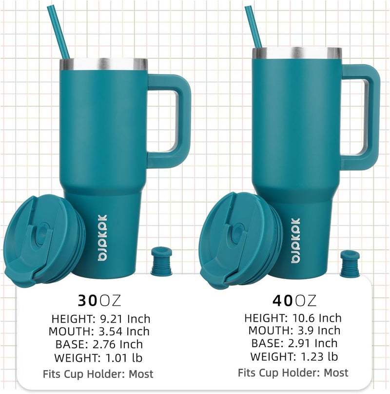 BJPKPK Insulated Tumblers With Handle And Straw 40 oz Stainless Steel Tumbler Cups With Lid,Laguna - Image 4