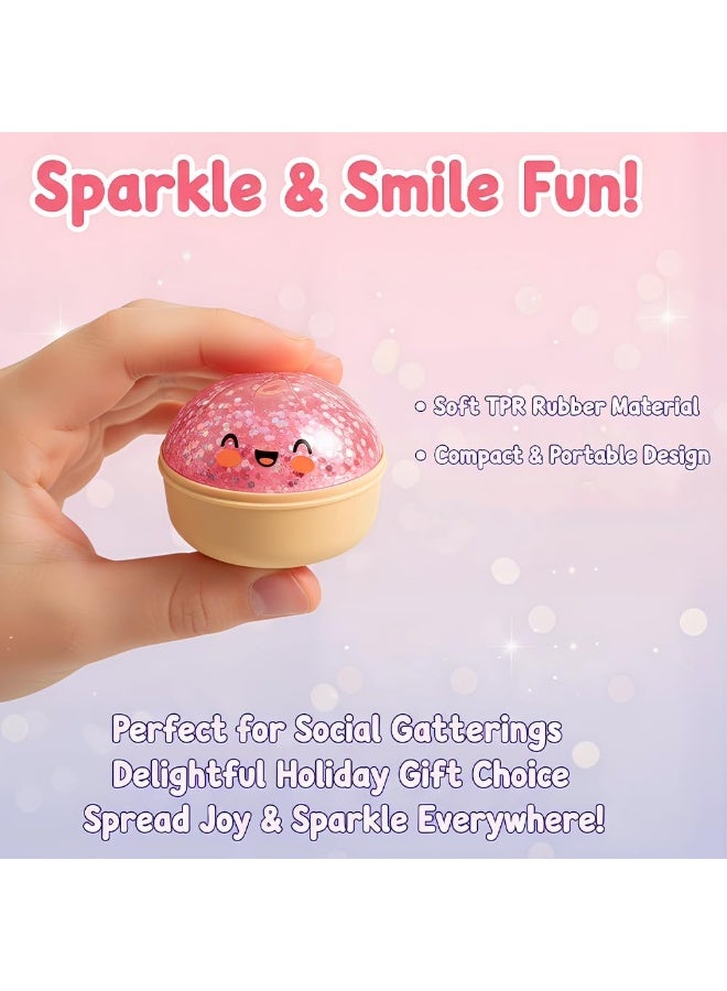 Simulation Glitter Dumpling Fidget Toy – Soft Squeeze Squishy Toy with Steamer Box – Anti Anxiety Sensory Toy – Cute Home Table Decor – Gift for All Ages - Image 2