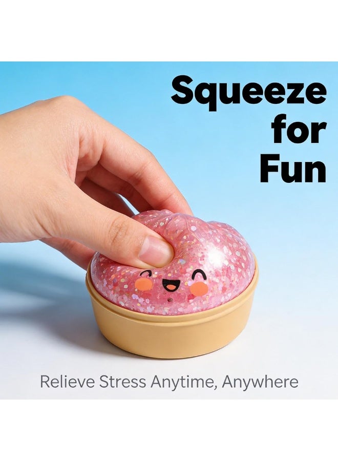 Simulation Glitter Dumpling Fidget Toy – Soft Squeeze Squishy Toy with Steamer Box – Anti Anxiety Sensory Toy – Cute Home Table Decor – Gift for All Ages - Image 5