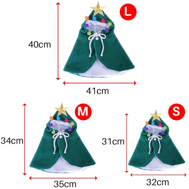 Green Christmas Cat Cloak Cozy Holiday Outfit For Cats And Kittens - Image 3