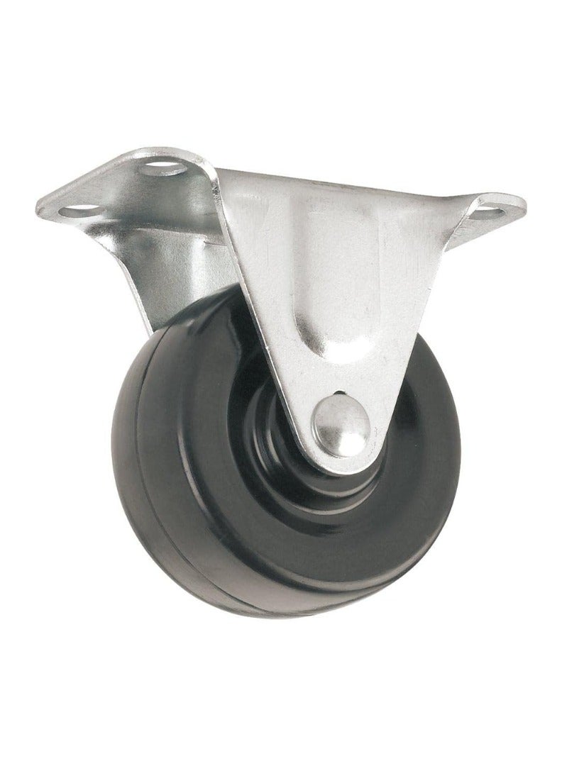 KNP KNP Fixed Plate Rubber Swivel Caster Wheel 4" designed for smooth and effortless movement.