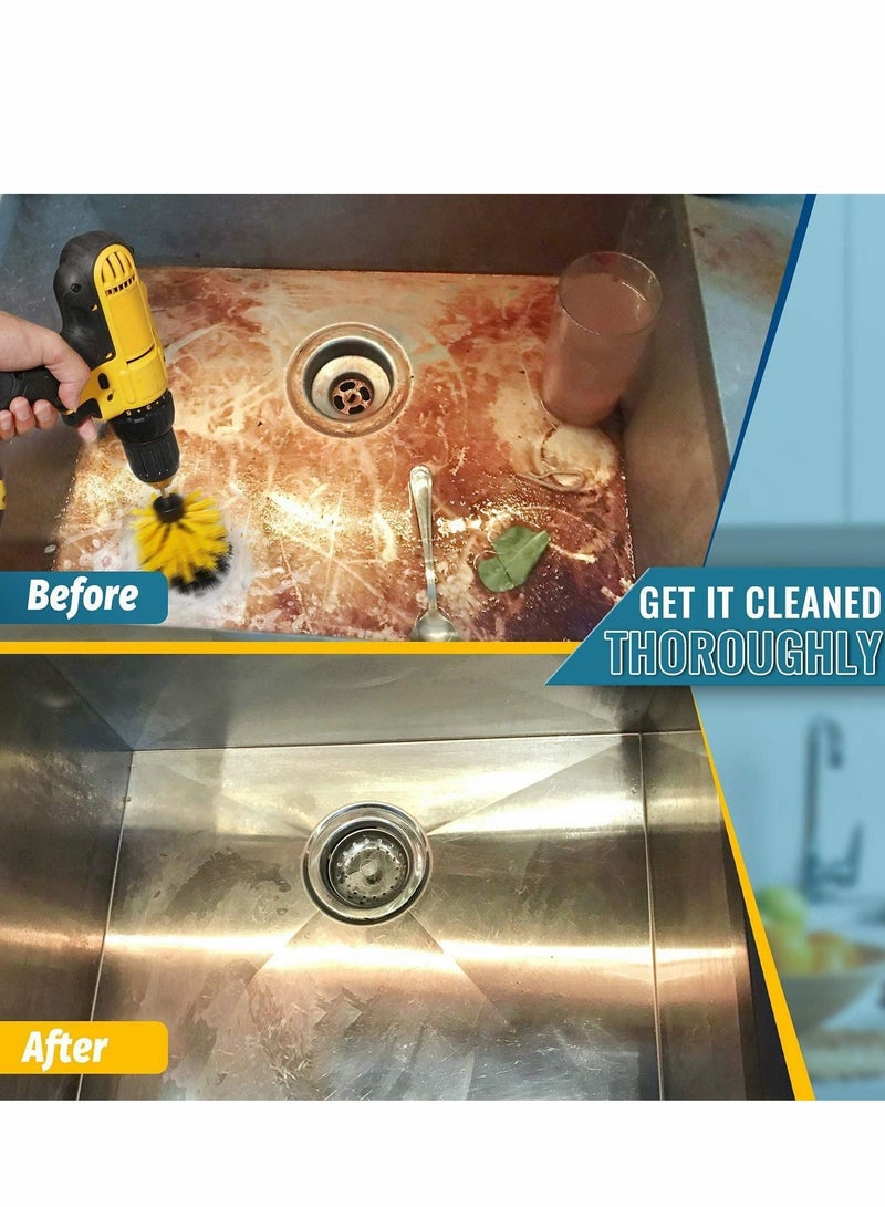 Y&D Drill Brush Attachment Set for Cleaning, Power Scrubber Pad Sponge Kit with Extend Bathroom Car Grout Carpet Floor Tub Shower Tile Corners and Kitchen - Image 3