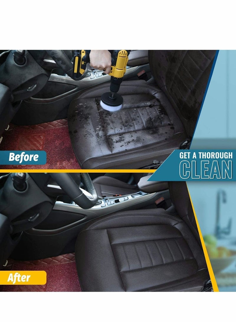 Y&D Drill Brush Attachment Set for Cleaning, Power Scrubber Pad Sponge Kit with Extend Bathroom Car Grout Carpet Floor Tub Shower Tile Corners and Kitchen - Image 2