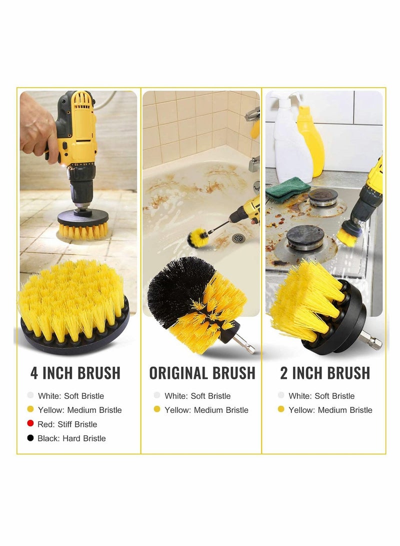Y&D Drill Brush Attachment Set for Cleaning, Power Scrubber Pad Sponge Kit with Extend Bathroom Car Grout Carpet Floor Tub Shower Tile Corners and Kitchen - Image 5