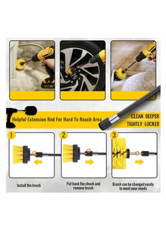 Drill Brush Attachment Set for Cleaning, Power Scrubber Pad Sponge Kit with Extend Bathroom Car Grout Carpet Floor Tub Shower Tile Corners and Kitchen - pzsku/Z54334DED5C2B9D1FF011Z/45/_/1681891309/17915438-161c-4c96-865a-06f836bfa10c