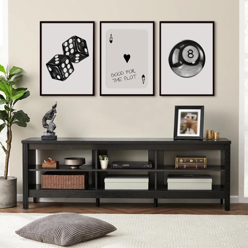 Pennclys Black White Aesthetic Wall Art Decor 8 Ball Canvas Poster Y2k Cool Dice Pictures Black White Room Decor Trendy Poker Poster Prints Retro Painting Artwork for Apartment Dorm 12x16 Inch Unframed 3Pcs - Image 4