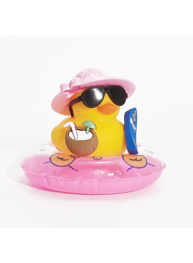 Little Yellow Duck Ornament Summer Little Yellow Duck Series Coconut Coconut Tree Skateboard Hat