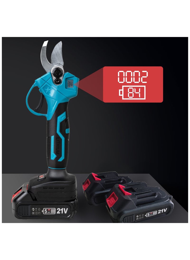 ZLH HITY 21V Electric Pruning Shears, Pruning shears for gardening,Cutter Gardening Scissors, With 2Pcs 2.0Ah Battery,1 Charger Included & Blades Set,1.2 Inch(30MM)  - Image 2