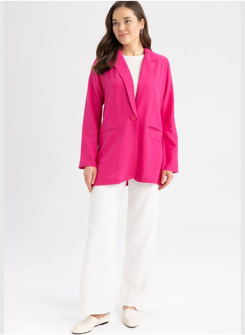 DeFacto Woman Regular Fit Crew Neck Blazer  - Image 2