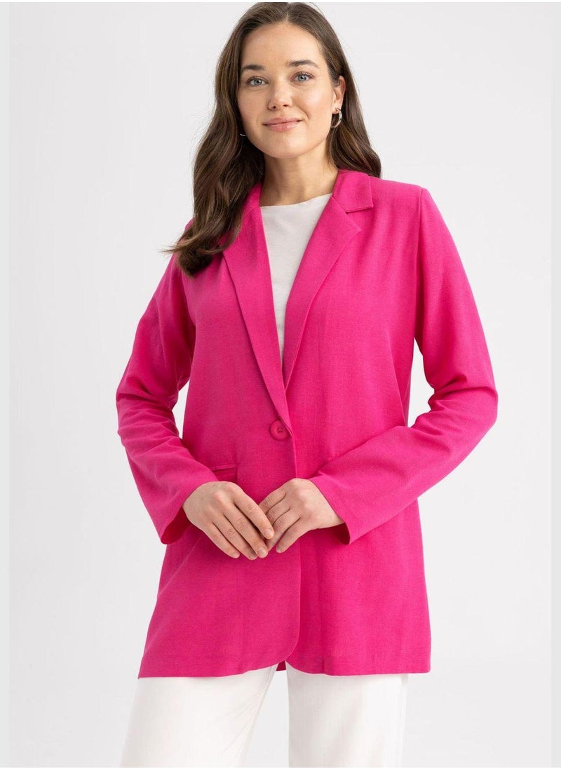 DeFacto Woman Regular Fit Crew Neck Blazer  - Image 1