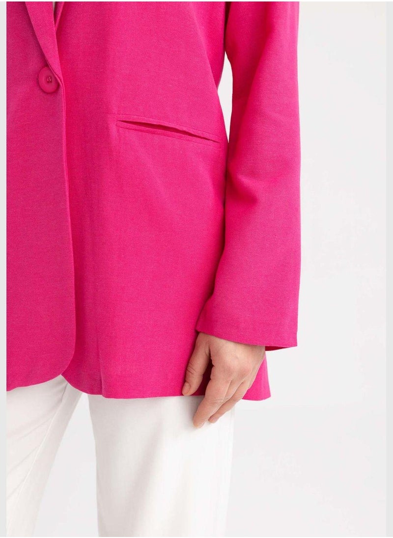 DeFacto Woman Regular Fit Crew Neck Blazer  - Image 4