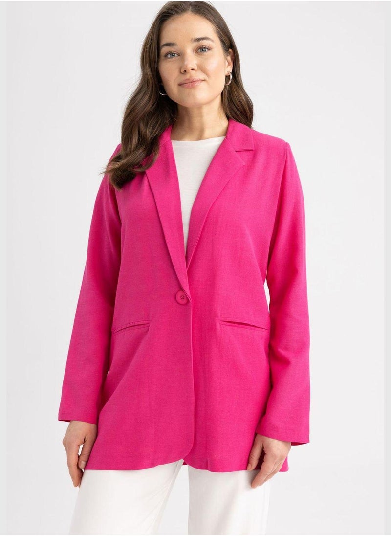 DeFacto Woman Regular Fit Crew Neck Blazer  - Image 3