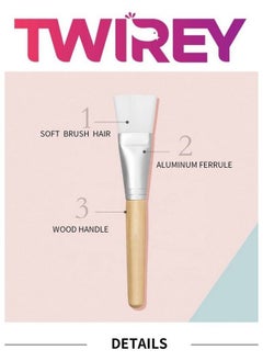 TWIREY Face Mask Pack Brush With Soft Bristle Face Mask And Bleach Apply Brush For Women (Pack Of 1) Multicolor  - Image 4