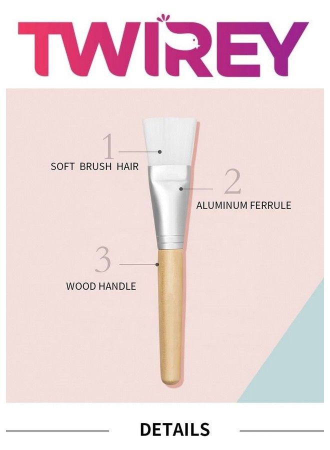 TWIREY Face Mask Pack Brush With Soft Bristle Face Mask And Bleach Apply Brush For Women (Pack Of 1) Multicolor - Image 4