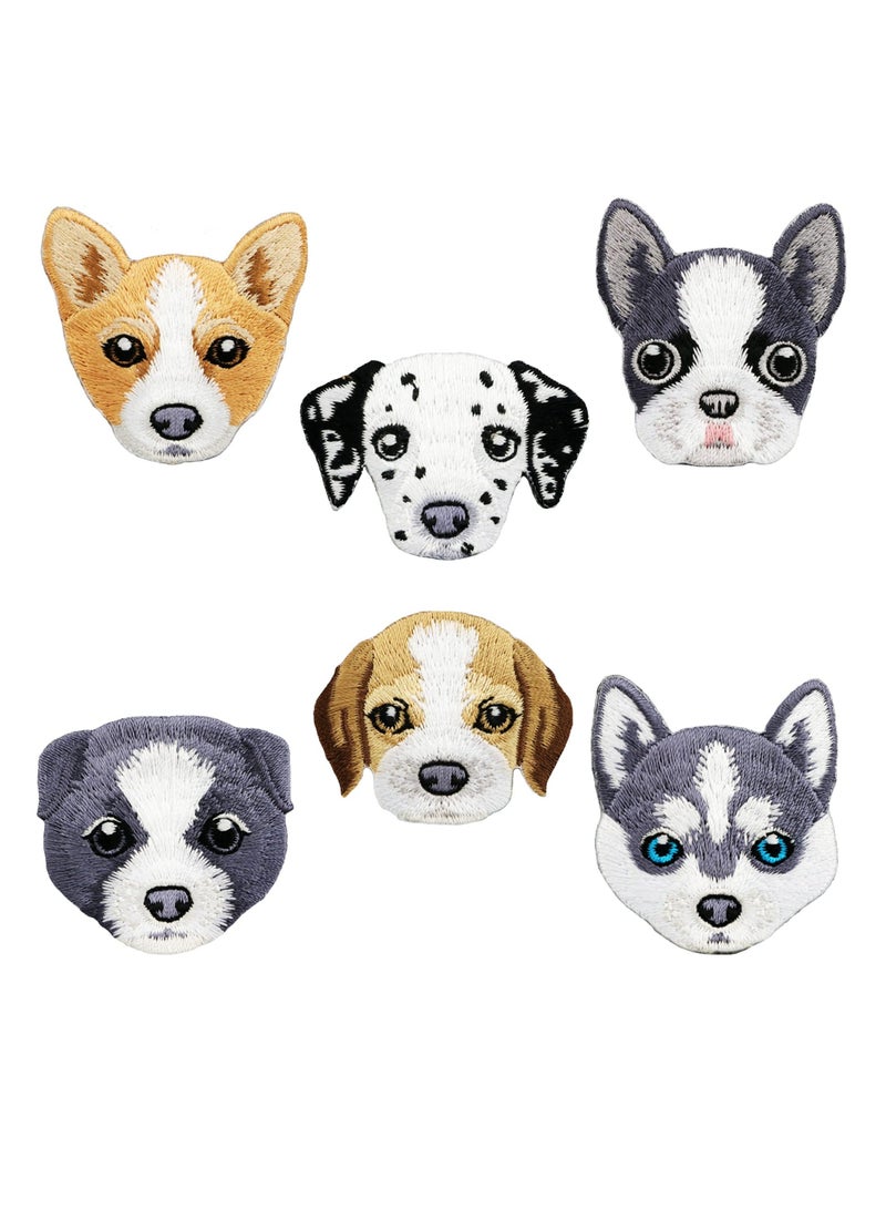 Embroidered Iron on Patches, 6 Pcs Pet Dog Cute Sew On Applique Patches for Clothing, Patch for Clothing Sew On Set, Iron on Patches for Jeans Clothing Hats Bags Arts Crafts - Image 1