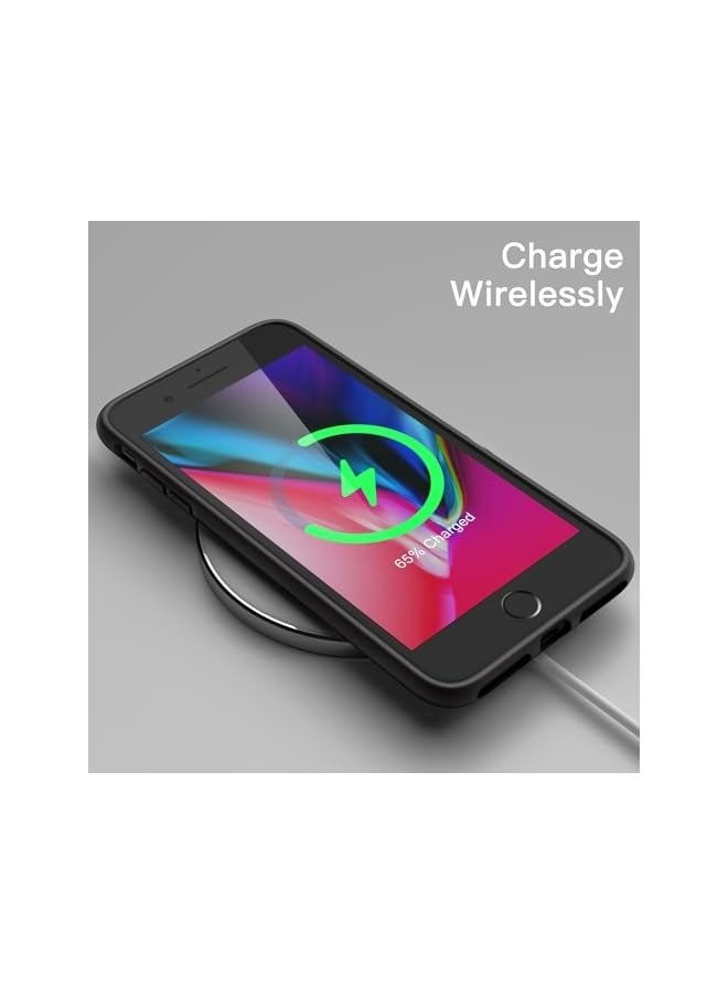 جي تيك جراب سيليكون لهاتف iPhone 7 Plus وiPhone 8 Plus، مقاس 5.5 بوصة، جراب واقٍ كامل الجسم ناعم الملمس، غطاء مقاوم للصدمات مع بطانة من الألياف الدقيقة (أسود) - Image 3