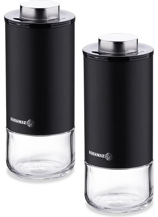 Korkmaz Stora Plus Black Salt and Pepper Shakers Set 100 ml