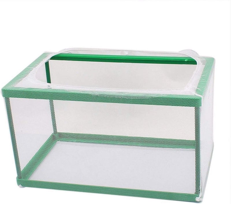 COMOK Fish Hatchery Breeder Box Aquarium Separation Net Nylon Incubator Mesh Fish Breeding Tanks Isolation Box Green Rectangle - Image 1