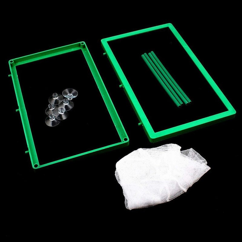 COMOK Fish Hatchery Breeder Box Aquarium Separation Net Nylon Incubator Mesh Fish Breeding Tanks Isolation Box Green Rectangle - Image 3