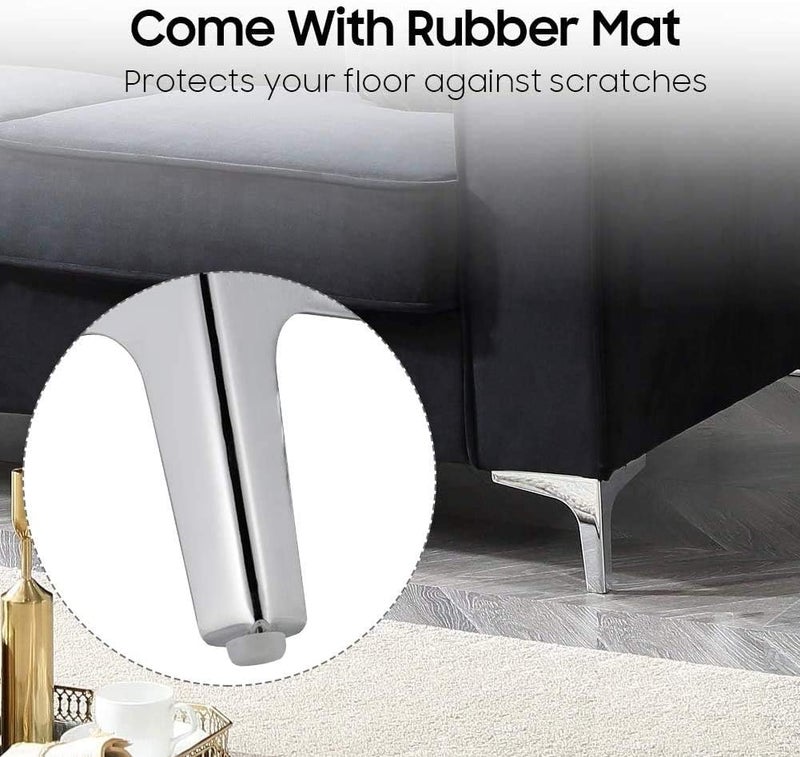 SNOB SNOB Premium Hardware 4Inch Sofa Furniture Matte Finish Stainless Steel Heavy Model Y Design Sofa Leg 4 Pcs 4 Inch  - Image 4