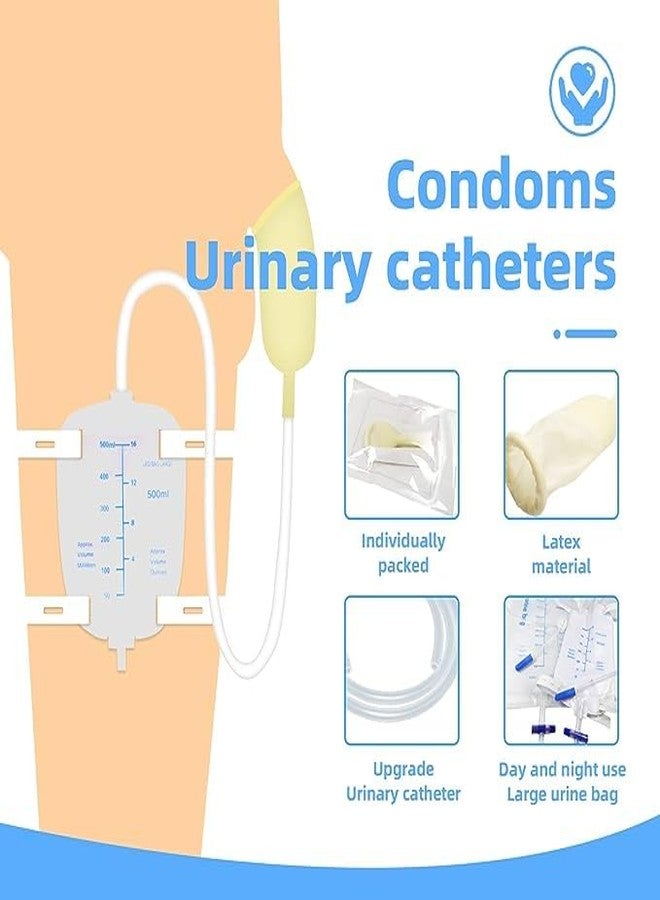 Alpha Basics 7 Male External Urinal Catcher 35mm (Ext-Large Size) with 1 Urine Leg Bag (7+1 Kit), Beige - Image 4