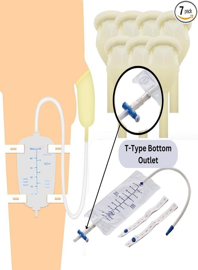 Alpha Basics 7 Male External Urinal Catcher 35mm (Ext-Large Size) with 1 Urine Leg Bag (7+1 Kit), Beige - Image 5
