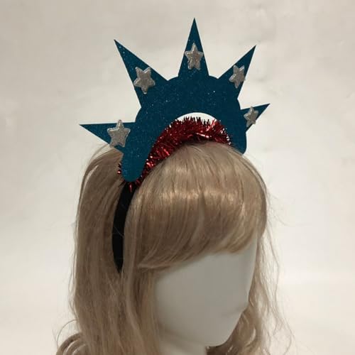 Gogogmee Headband, 2pcs Statue of Liberty American Apparel Costume Headband, Patriotic Day Hairbands, Goddess Tiaras Hair Hoops, Independence Day Party Headdress, Red White Blue, Unisex - Image 4