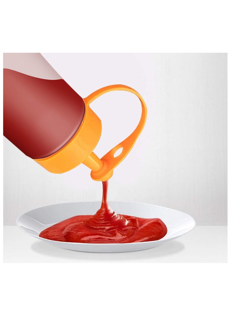 SYOSI Squeeze Bottle, 4 Plastic Squeeze Squirt Condiment Bottles Sauce Bottles with Caps, for Sauce, BBQ, Hot and Olive Oil, Condiments, Oil,  Use Your Imagination to Make Delicious Food, White  - Image 4