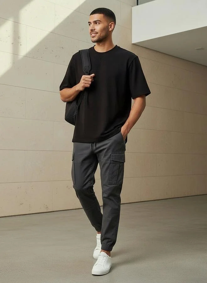 Splash FAV Men Relaxed Fit Crew Neck Short Sleeves Textured T shirt