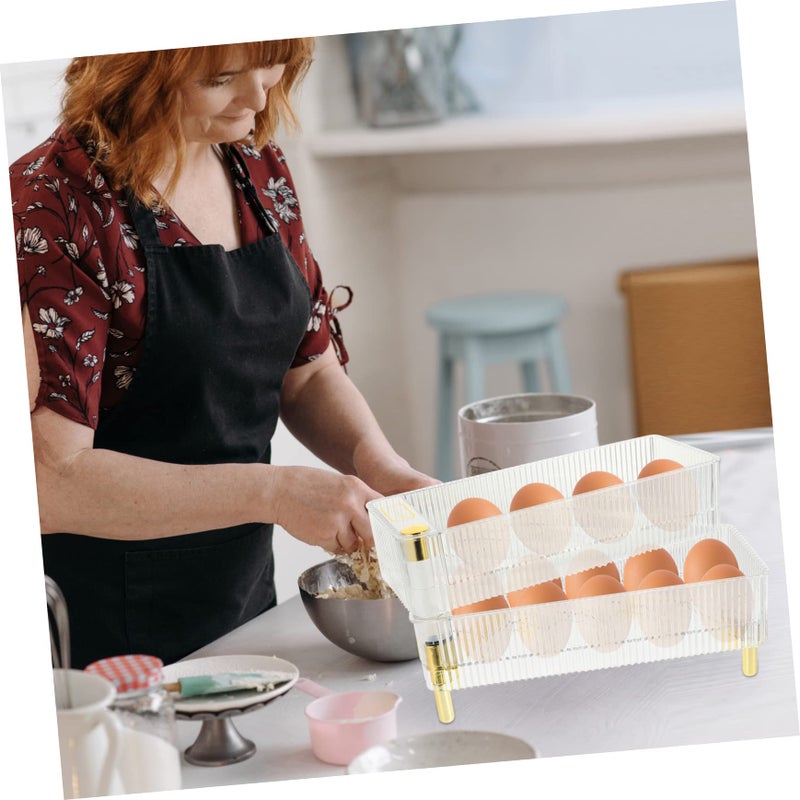 Transparent Egg Storage Container Collision Design Refrigerator Organizer 26 5X16X10CM - Image 4