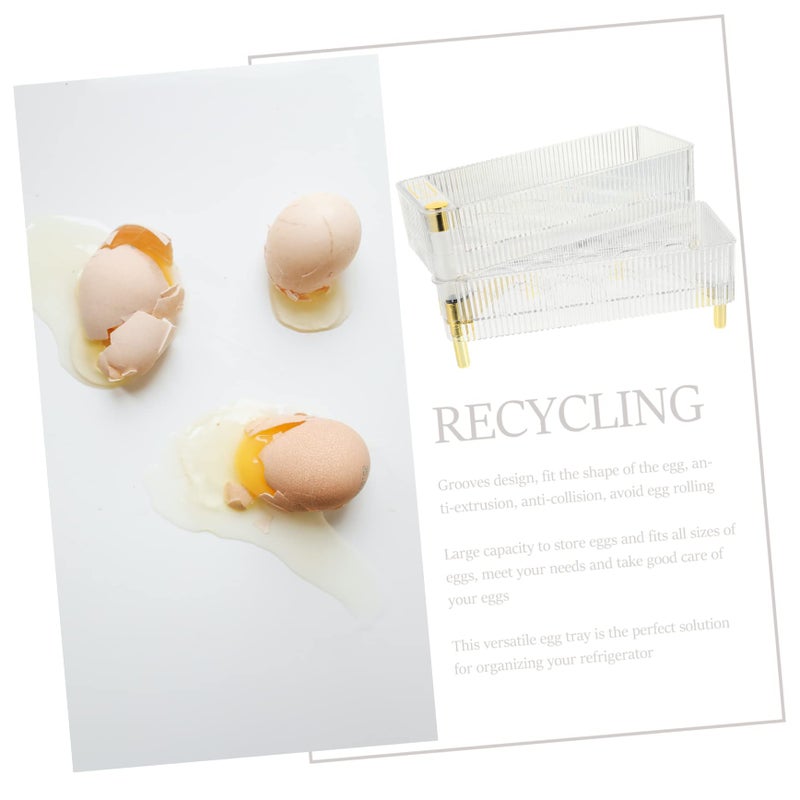 Transparent Egg Storage Container Collision Design Refrigerator Organizer 26 5X16X10CM - Image 5